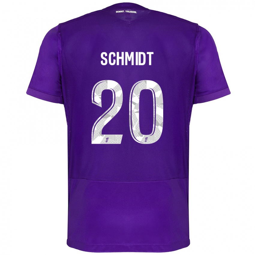 Gyermek Niklas Schmidt #20 Lila Fehér Hazai Jersey 2024/25 Mez Póló Ing