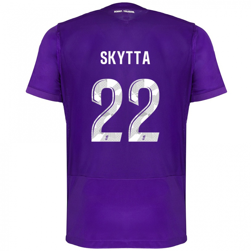 Gyermek Naatan Skyttä #22 Lila Fehér Hazai Jersey 2024/25 Mez Póló Ing