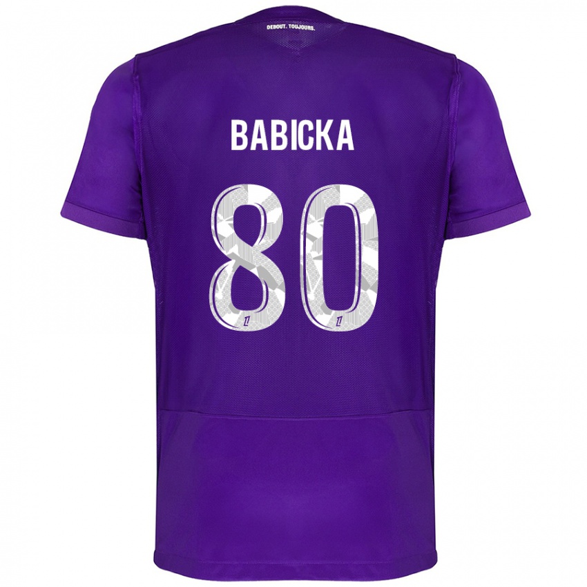 Gyermek Shavy Babicka #80 Lila Fehér Hazai Jersey 2024/25 Mez Póló Ing