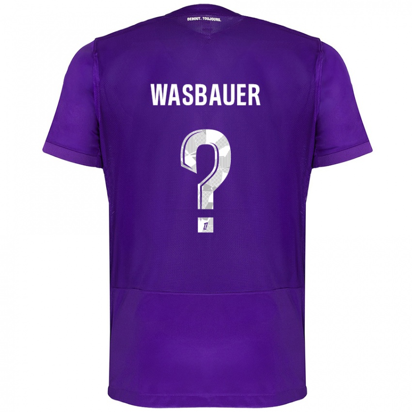 Gyermek Nicolas Wasbauer #0 Lila Fehér Hazai Jersey 2024/25 Mez Póló Ing