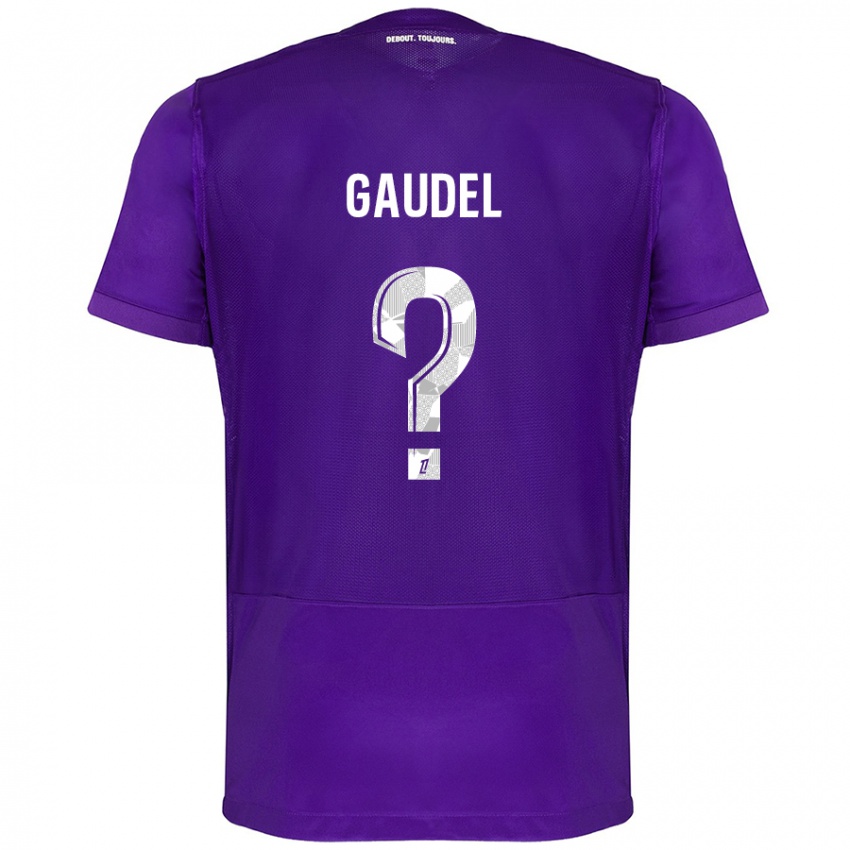 Gyermek Raphaël Gaudel #0 Lila Fehér Hazai Jersey 2024/25 Mez Póló Ing