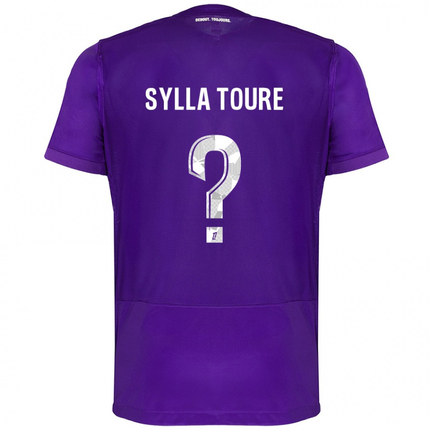 Gyermek Ismael Sylla Touré #0 Lila Fehér Hazai Jersey 2024/25 Mez Póló Ing