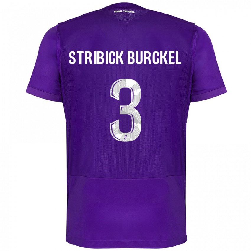 Gyermek Laetitia Stribick-Burckel #3 Lila Fehér Hazai Jersey 2024/25 Mez Póló Ing