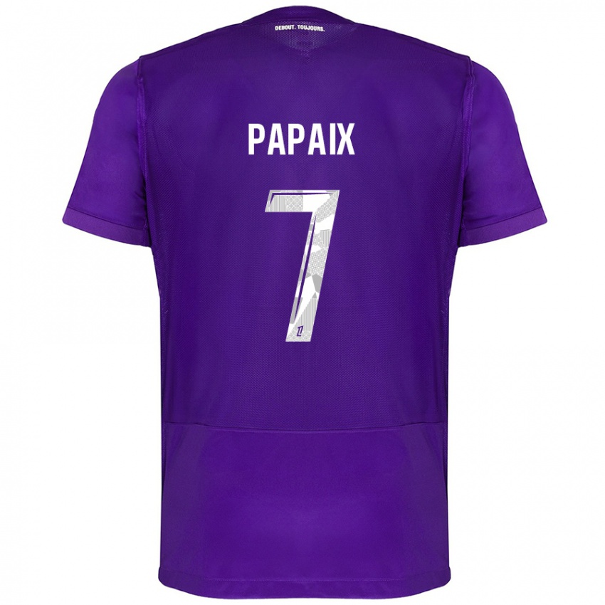 Gyermek Marie Papaix #7 Lila Fehér Hazai Jersey 2024/25 Mez Póló Ing