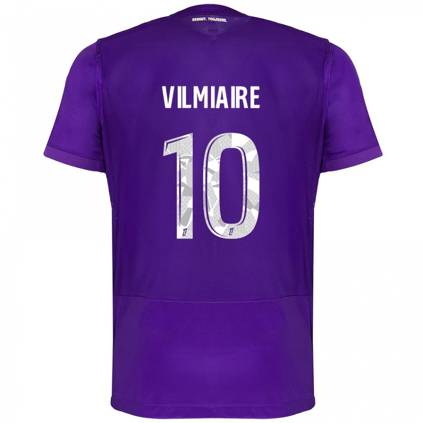 Gyermek Kelly Vilmiaire #10 Lila Fehér Hazai Jersey 2024/25 Mez Póló Ing