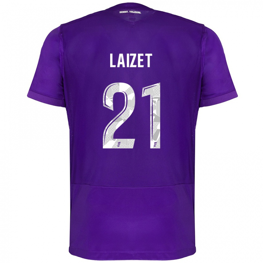 Gyermek Emma Laizet #21 Lila Fehér Hazai Jersey 2024/25 Mez Póló Ing