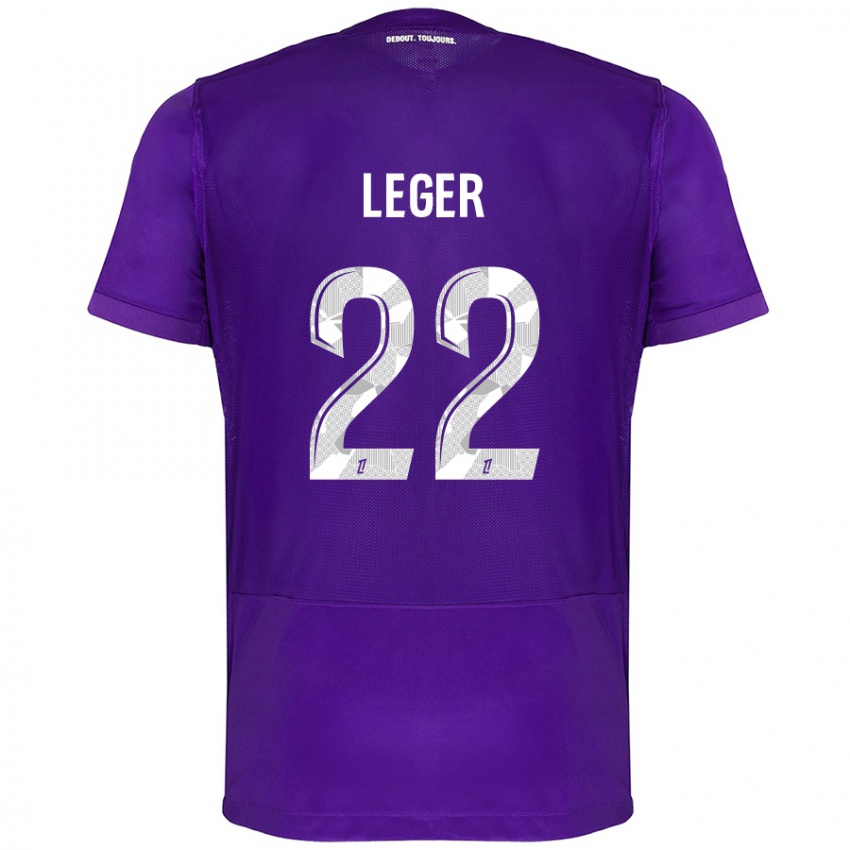 Gyermek Christelle Léger #22 Lila Fehér Hazai Jersey 2024/25 Mez Póló Ing