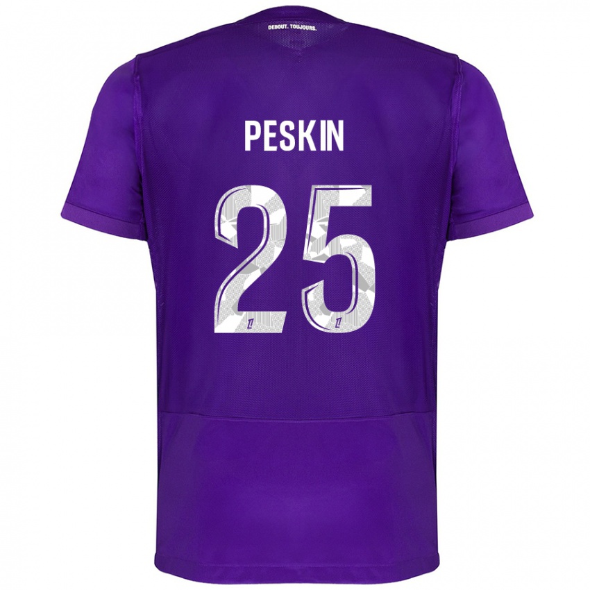 Gyermek Kelso Peskin #25 Lila Fehér Hazai Jersey 2024/25 Mez Póló Ing