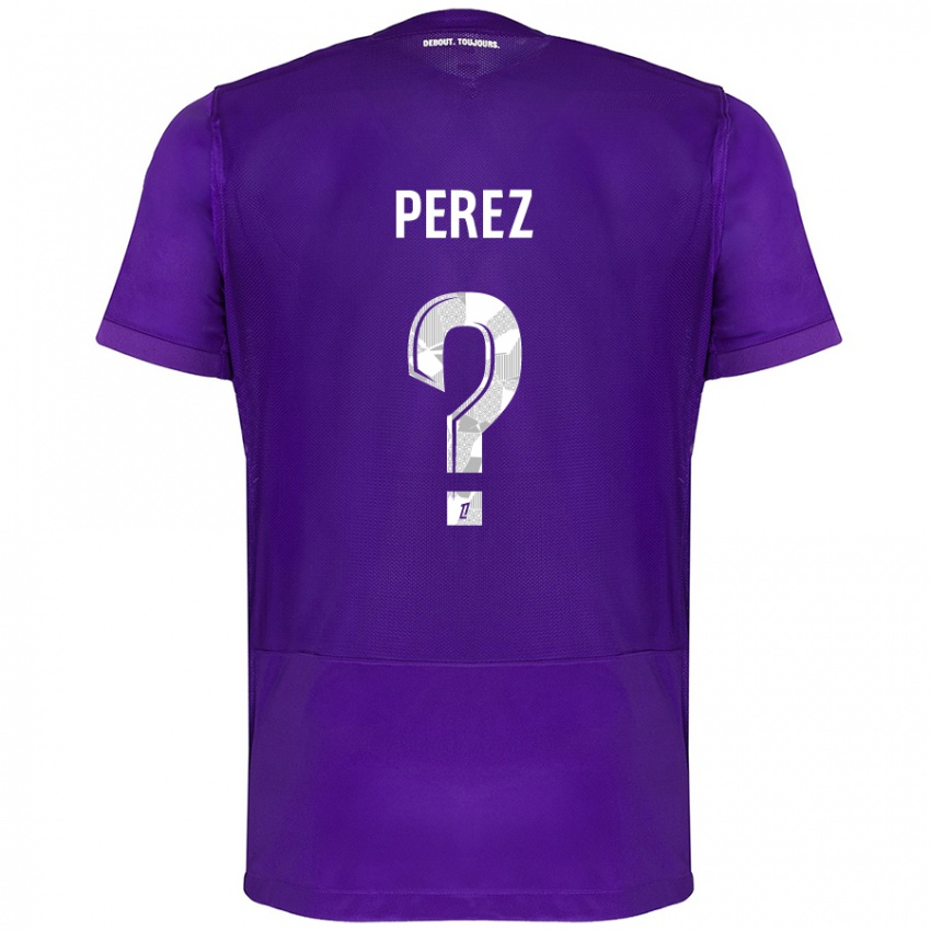 Gyermek Giacomo Perez #0 Lila Fehér Hazai Jersey 2024/25 Mez Póló Ing