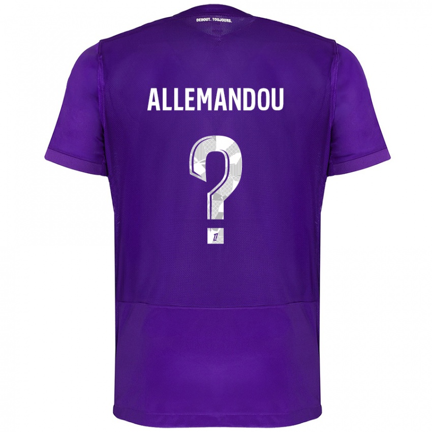 Gyermek Teddy Allemandou #0 Lila Fehér Hazai Jersey 2024/25 Mez Póló Ing