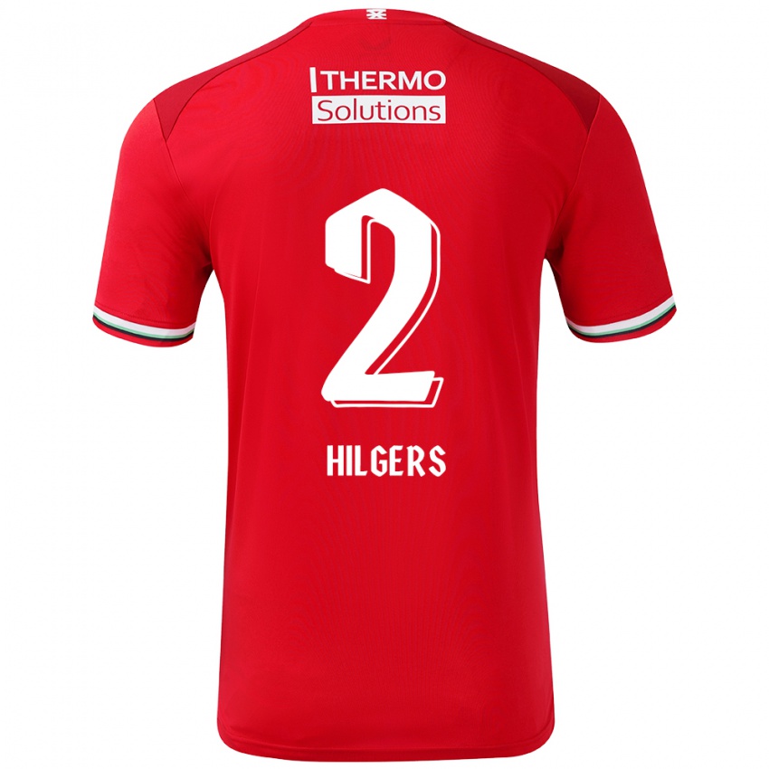 Gyermek Mees Hilgers #2 Piros Fehér Hazai Jersey 2024/25 Mez Póló Ing