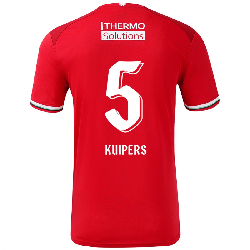 Gyermek Bas Kuipers #5 Piros Fehér Hazai Jersey 2024/25 Mez Póló Ing