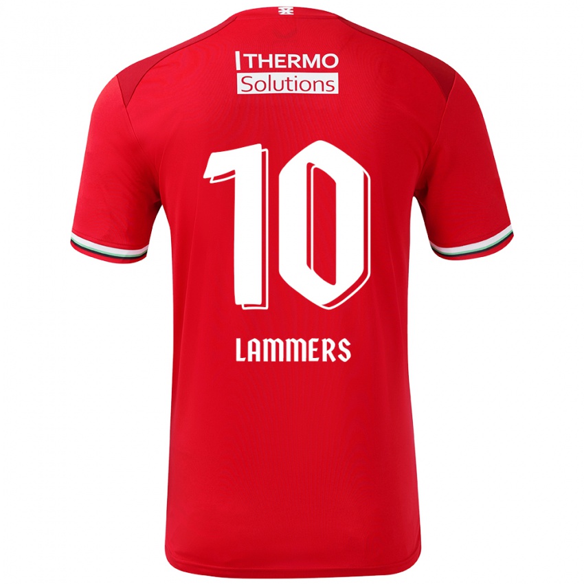 Gyermek Sam Lammers #10 Piros Fehér Hazai Jersey 2024/25 Mez Póló Ing