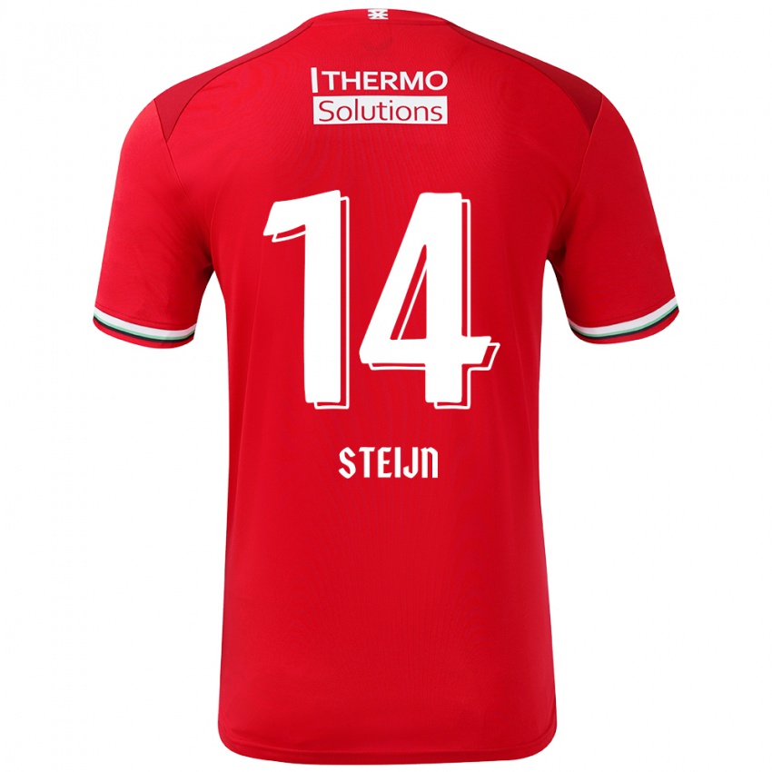 Gyermek Sem Steijn #14 Piros Fehér Hazai Jersey 2024/25 Mez Póló Ing