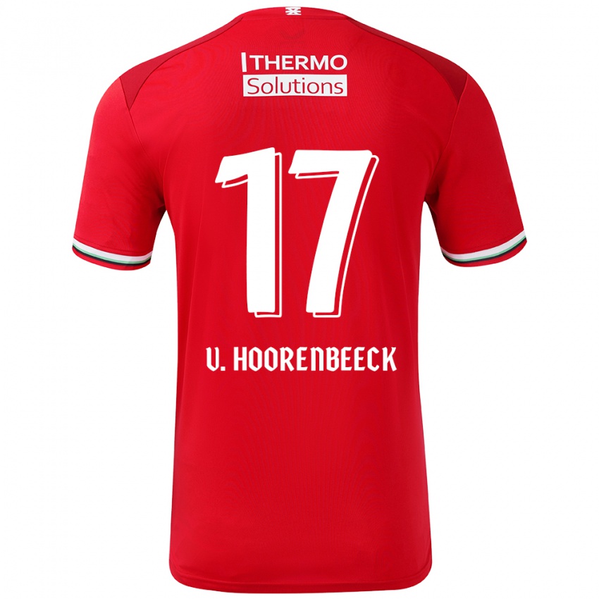 Gyermek Alec Van Hoorenbeeck #17 Piros Fehér Hazai Jersey 2024/25 Mez Póló Ing