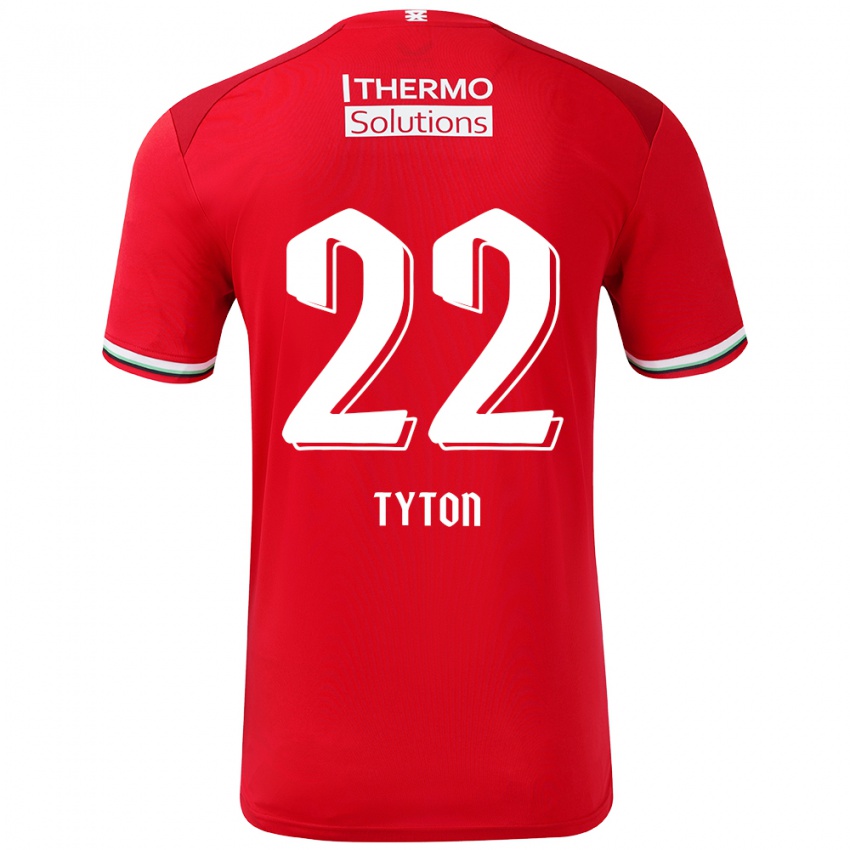 Gyermek Przemyslaw Tyton #22 Piros Fehér Hazai Jersey 2024/25 Mez Póló Ing