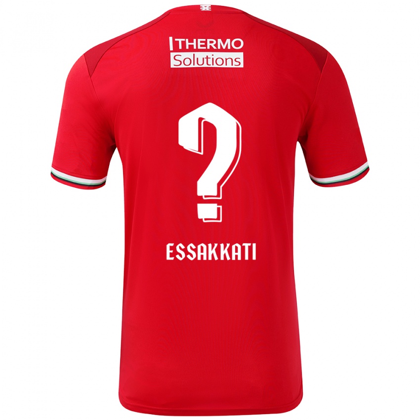 Gyermek Mohamed Essakkati #0 Piros Fehér Hazai Jersey 2024/25 Mez Póló Ing