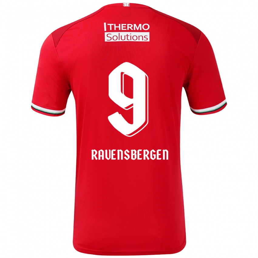 Gyermek Jaimy Ravensbergen #9 Piros Fehér Hazai Jersey 2024/25 Mez Póló Ing