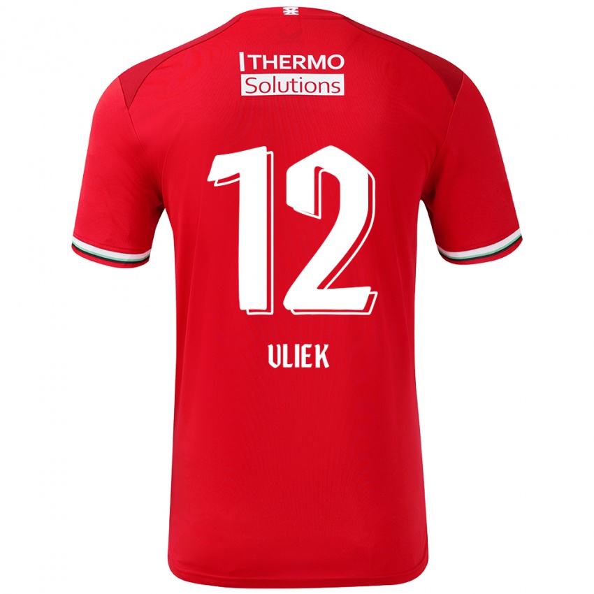 Gyermek Leonie Vliek #12 Piros Fehér Hazai Jersey 2024/25 Mez Póló Ing