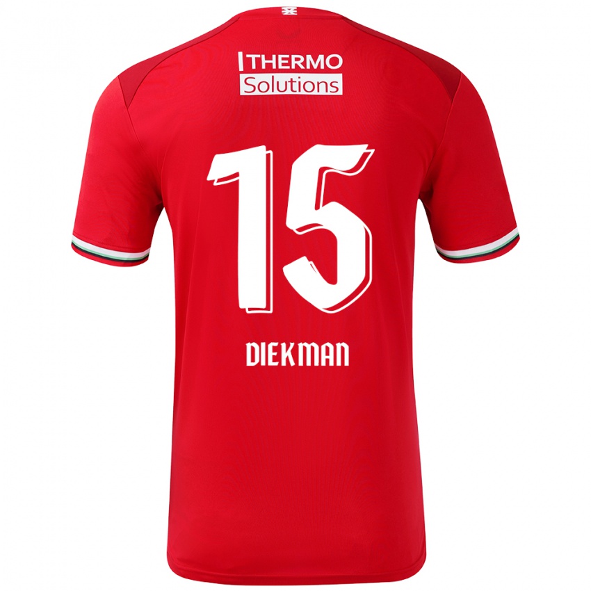 Gyermek Jill Diekman #15 Piros Fehér Hazai Jersey 2024/25 Mez Póló Ing