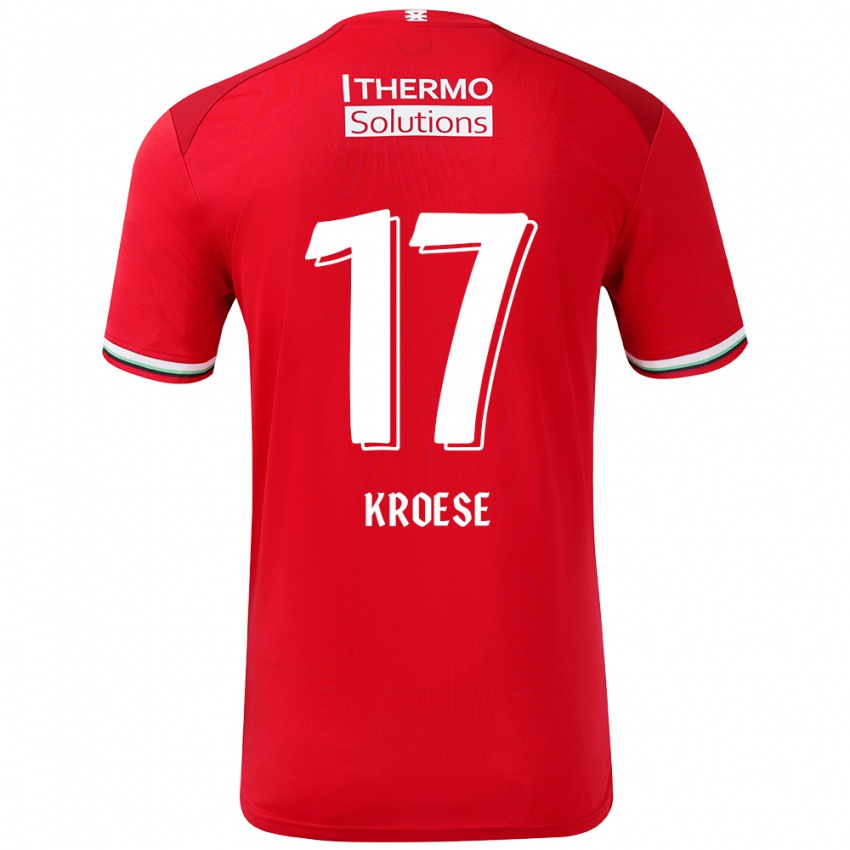 Gyermek Fieke Kroese #17 Piros Fehér Hazai Jersey 2024/25 Mez Póló Ing