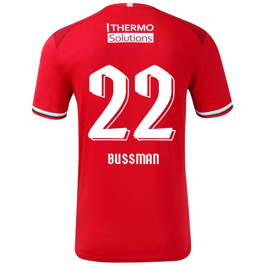 Gyermek Fiene Bussman #22 Piros Fehér Hazai Jersey 2024/25 Mez Póló Ing