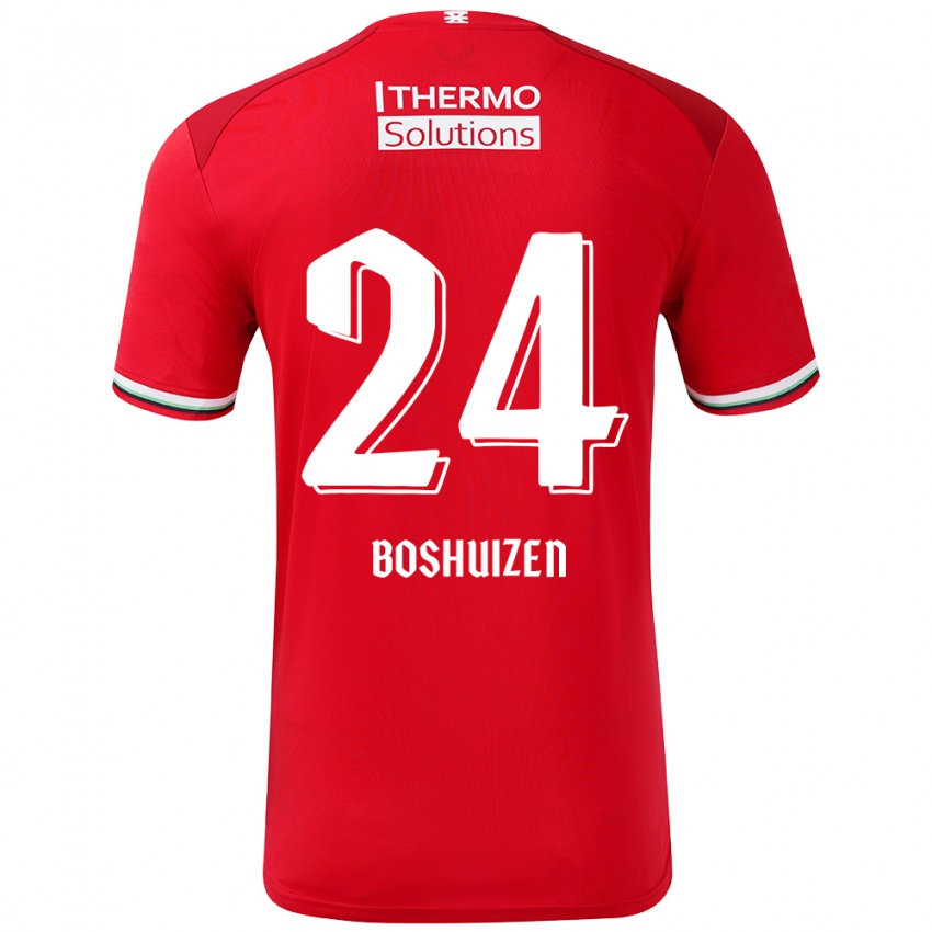 Gyermek Annouk Boshuizen #24 Piros Fehér Hazai Jersey 2024/25 Mez Póló Ing