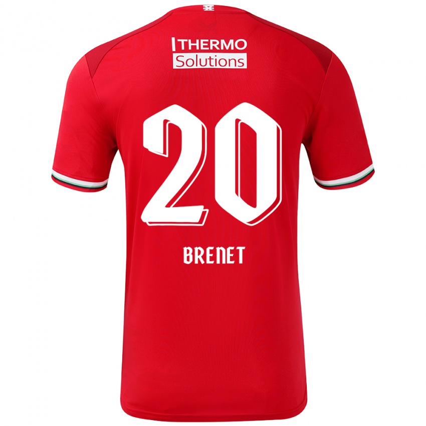 Gyermek Joshua Brenet #20 Piros Fehér Hazai Jersey 2024/25 Mez Póló Ing