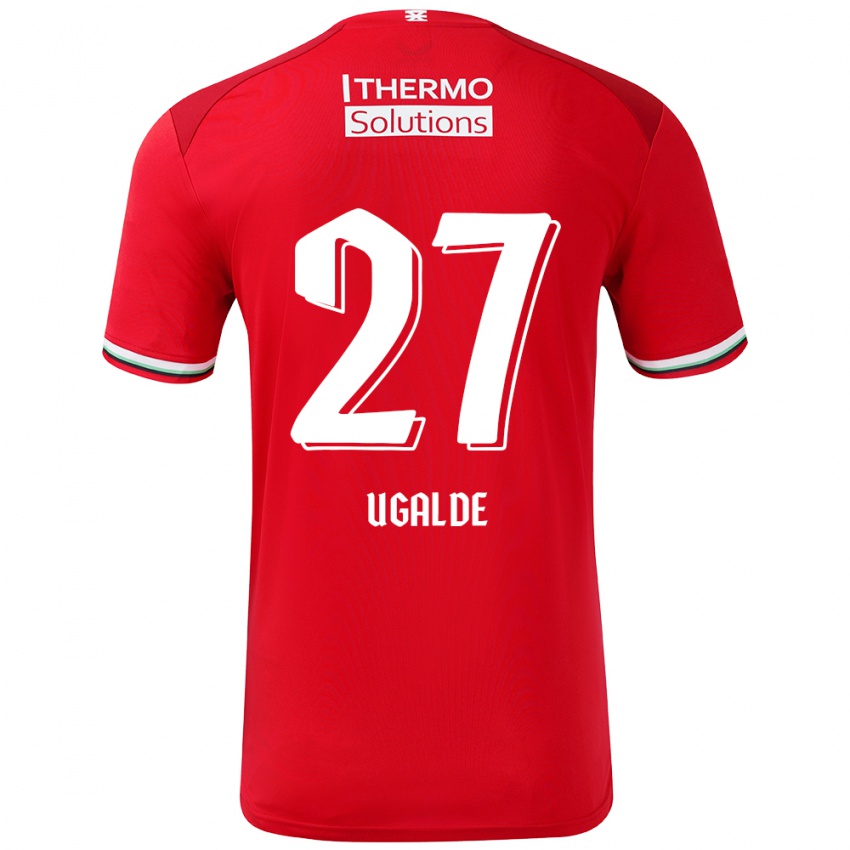 Gyermek Manfred Ugalde #27 Piros Fehér Hazai Jersey 2024/25 Mez Póló Ing