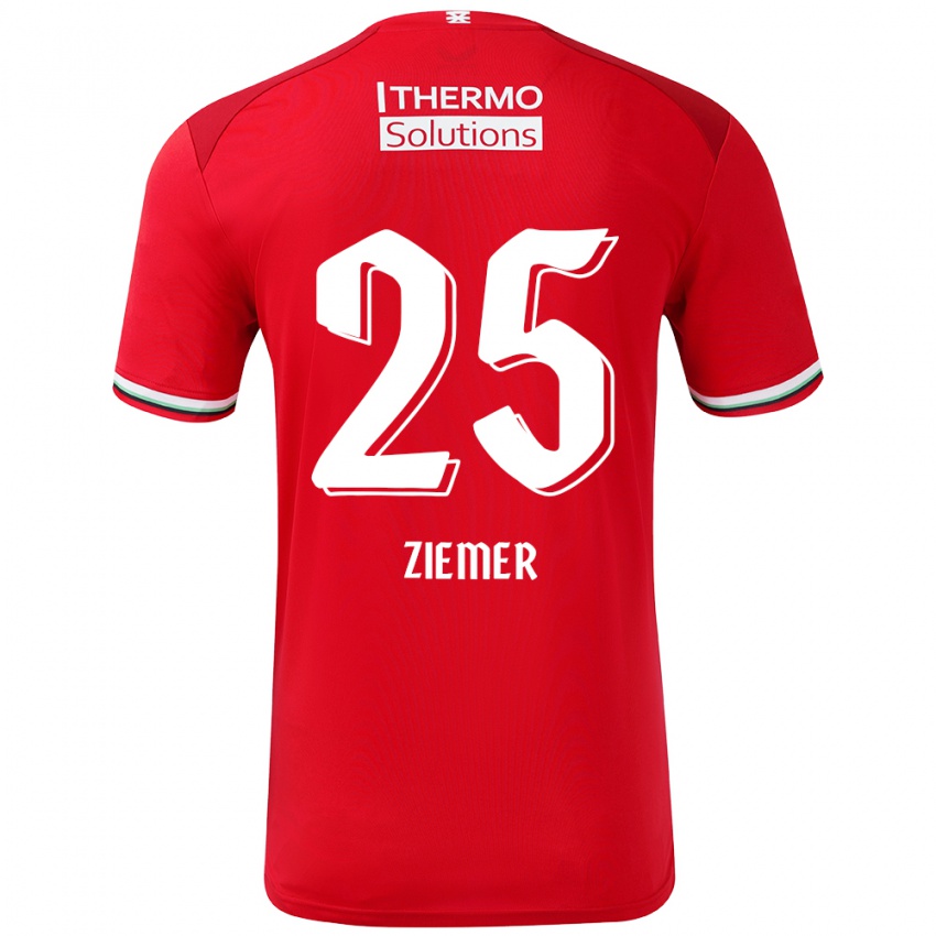 Gyermek Taylor Ziemer #25 Piros Fehér Hazai Jersey 2024/25 Mez Póló Ing