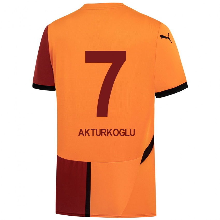 Gyermek Kerem Aktürkoğlu #7 Sárga Piros Hazai Jersey 2024/25 Mez Póló Ing