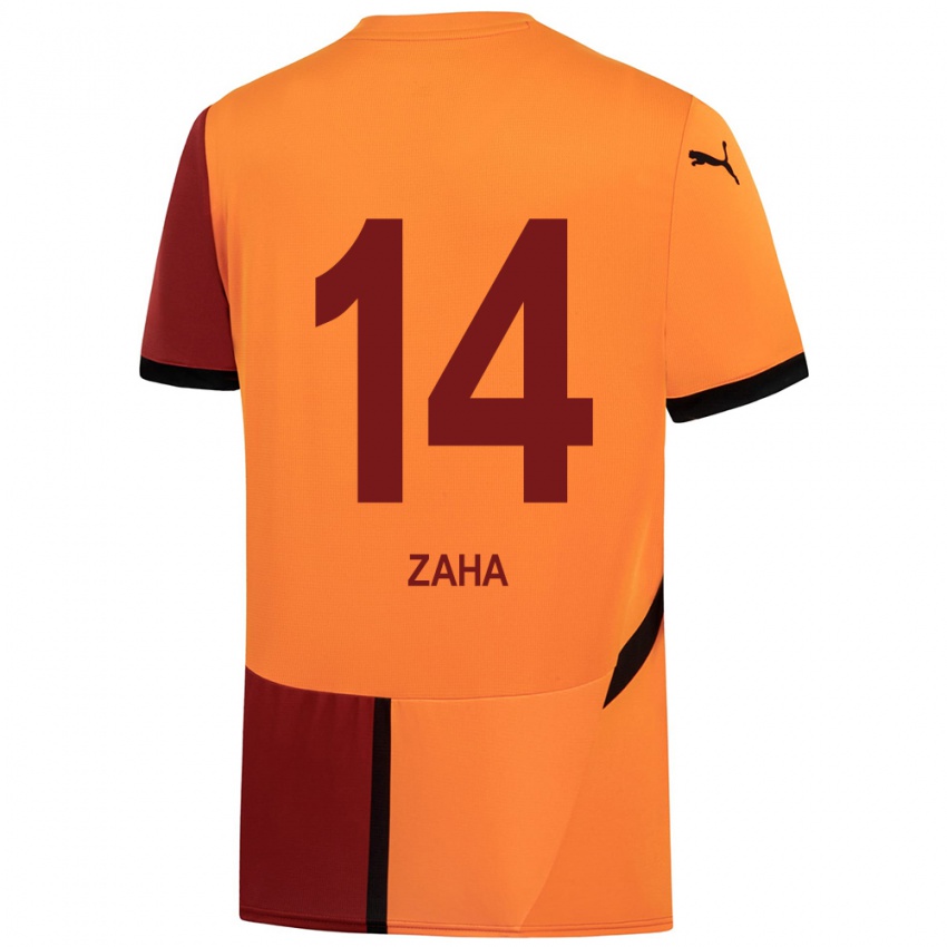 Gyermek Wilfried Zaha #14 Sárga Piros Hazai Jersey 2024/25 Mez Póló Ing