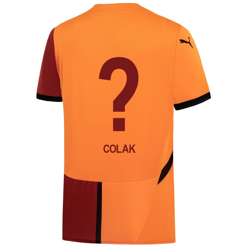 Gyermek Yiğit Çolak #0 Sárga Piros Hazai Jersey 2024/25 Mez Póló Ing