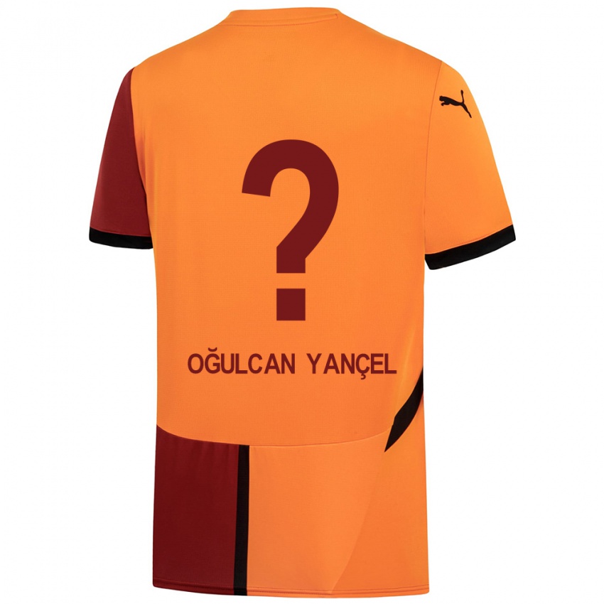 Gyermek Necati Oğulcan Yançel #0 Sárga Piros Hazai Jersey 2024/25 Mez Póló Ing