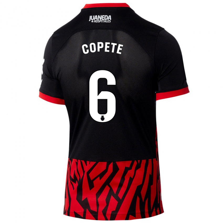 Gyermek José Copete #6 Fekete Piros Hazai Jersey 2024/25 Mez Póló Ing