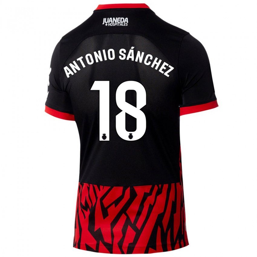 Gyermek Antonio Sánchez #18 Fekete Piros Hazai Jersey 2024/25 Mez Póló Ing