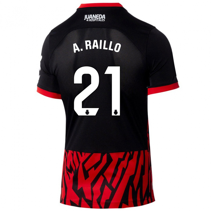 Gyermek Antonio Raíllo #21 Fekete Piros Hazai Jersey 2024/25 Mez Póló Ing