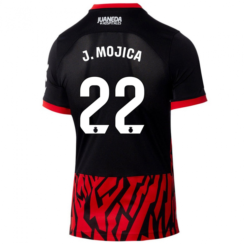 Gyermek Johan Mojica #22 Fekete Piros Hazai Jersey 2024/25 Mez Póló Ing