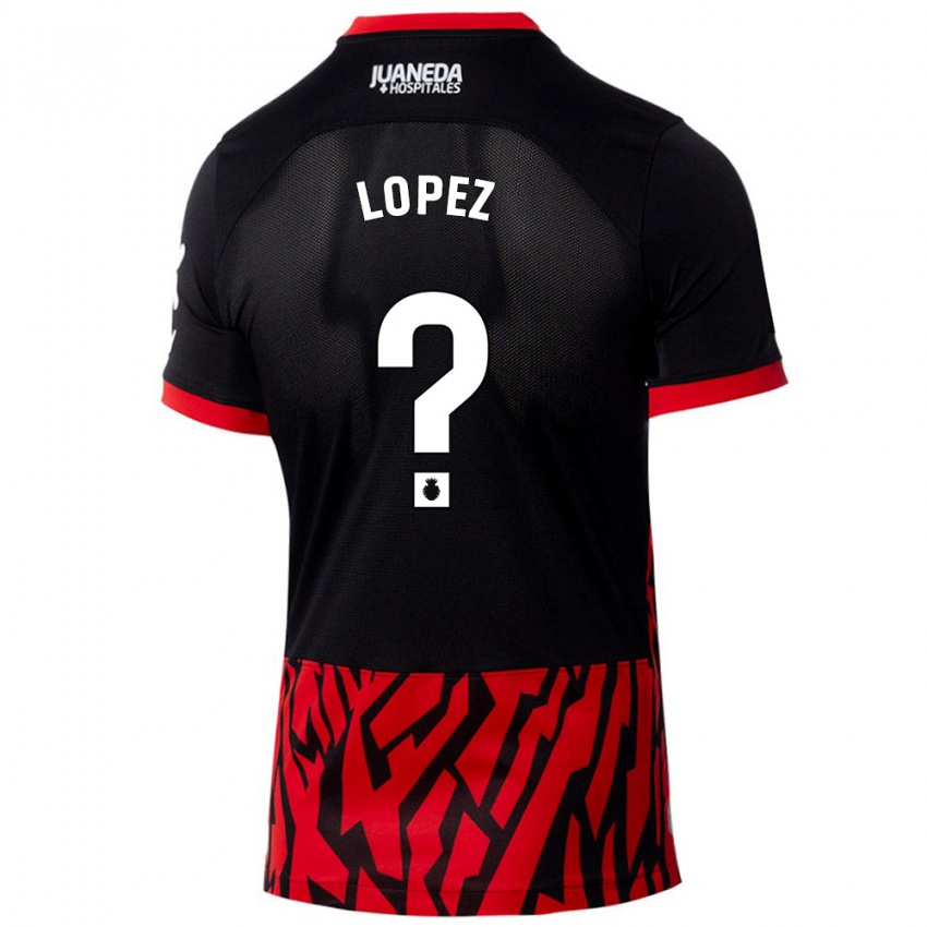 Gyermek Marc López #0 Fekete Piros Hazai Jersey 2024/25 Mez Póló Ing