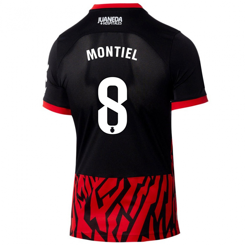 Gyermek Luis Montiel #8 Fekete Piros Hazai Jersey 2024/25 Mez Póló Ing