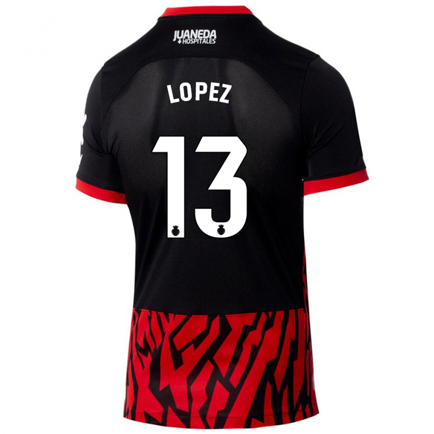 Gyermek Iván López #13 Fekete Piros Hazai Jersey 2024/25 Mez Póló Ing