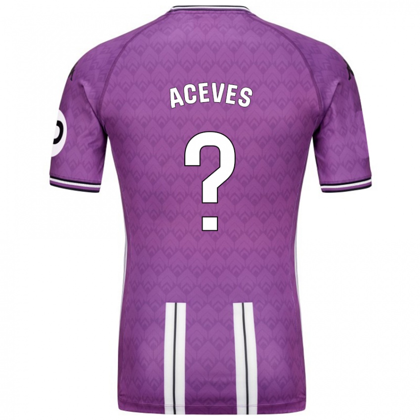 Gyermek Álvaro Aceves #0 Lila Fehér Hazai Jersey 2024/25 Mez Póló Ing