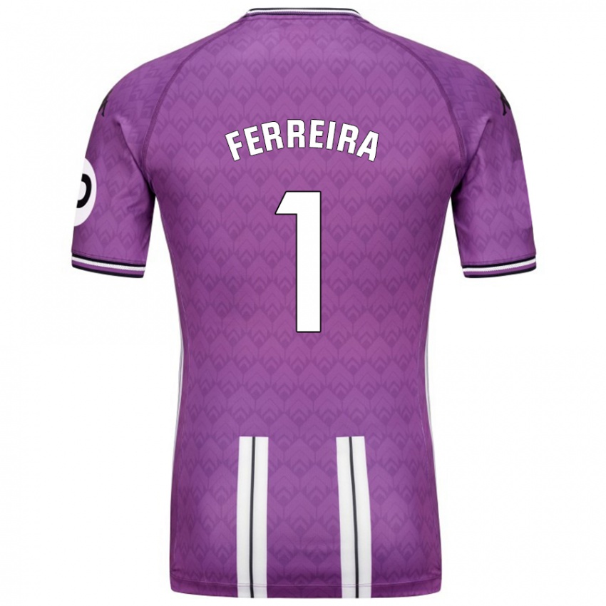 Gyermek André Ferreira #1 Lila Fehér Hazai Jersey 2024/25 Mez Póló Ing