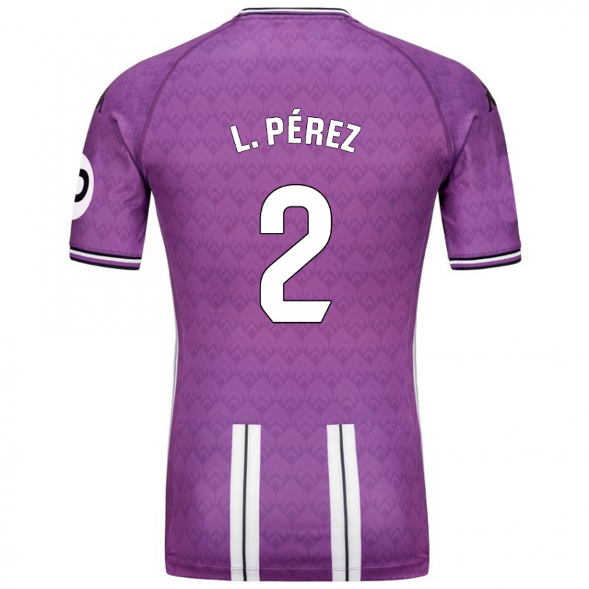 Gyermek Luis Pérez #2 Lila Fehér Hazai Jersey 2024/25 Mez Póló Ing