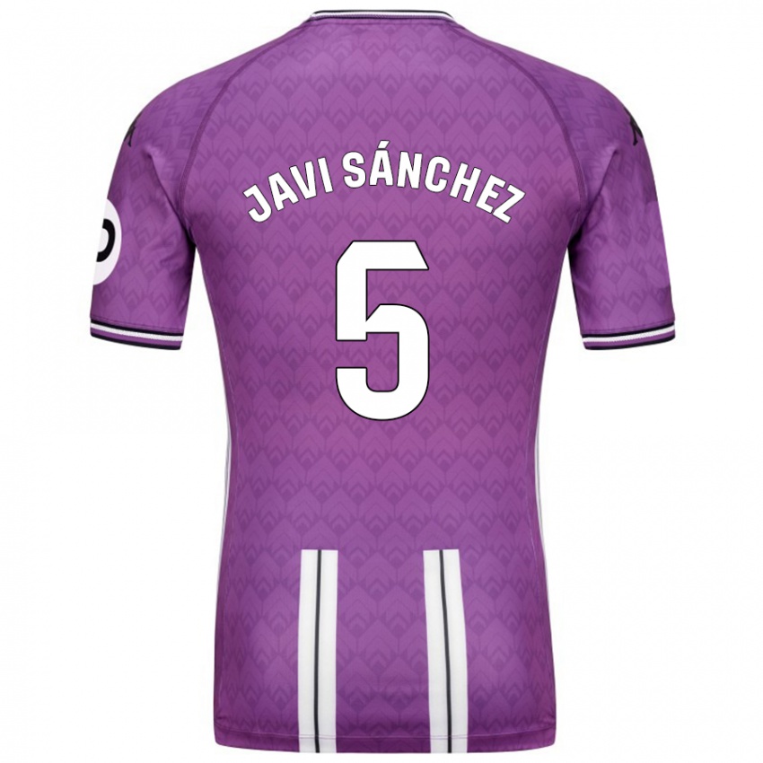 Gyermek Javi Sánchez #5 Lila Fehér Hazai Jersey 2024/25 Mez Póló Ing