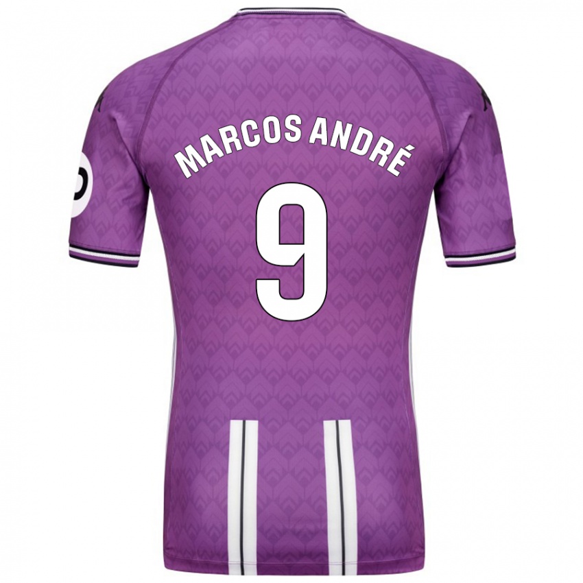 Gyermek Marcos André #9 Lila Fehér Hazai Jersey 2024/25 Mez Póló Ing