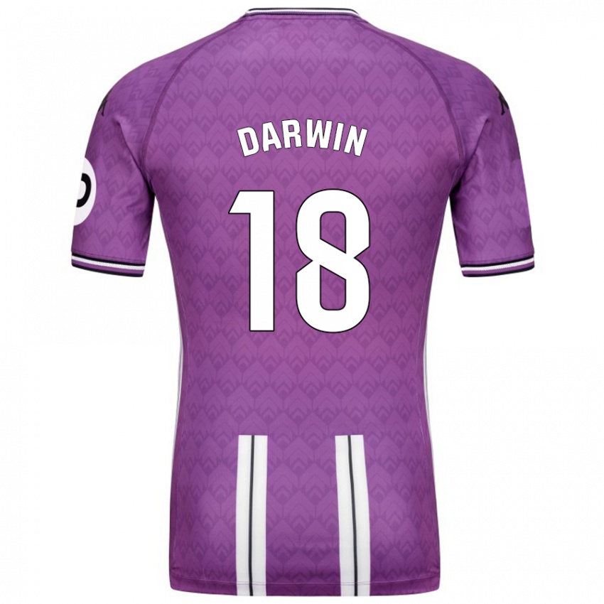 Gyermek Darwin Machís #18 Lila Fehér Hazai Jersey 2024/25 Mez Póló Ing