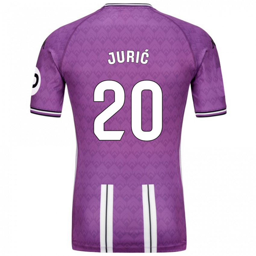 Gyermek Stanko Juric #20 Lila Fehér Hazai Jersey 2024/25 Mez Póló Ing