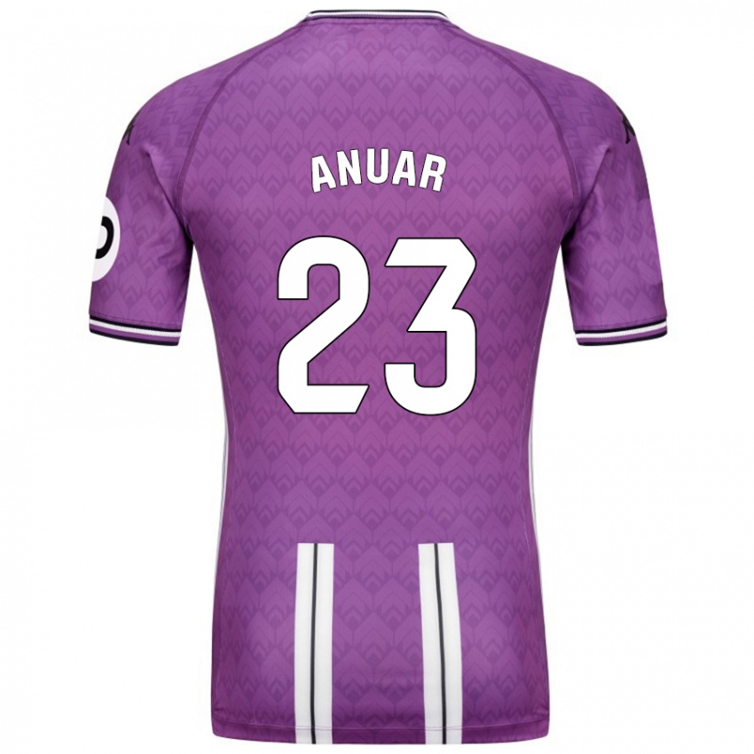 Gyermek Anuar #23 Lila Fehér Hazai Jersey 2024/25 Mez Póló Ing