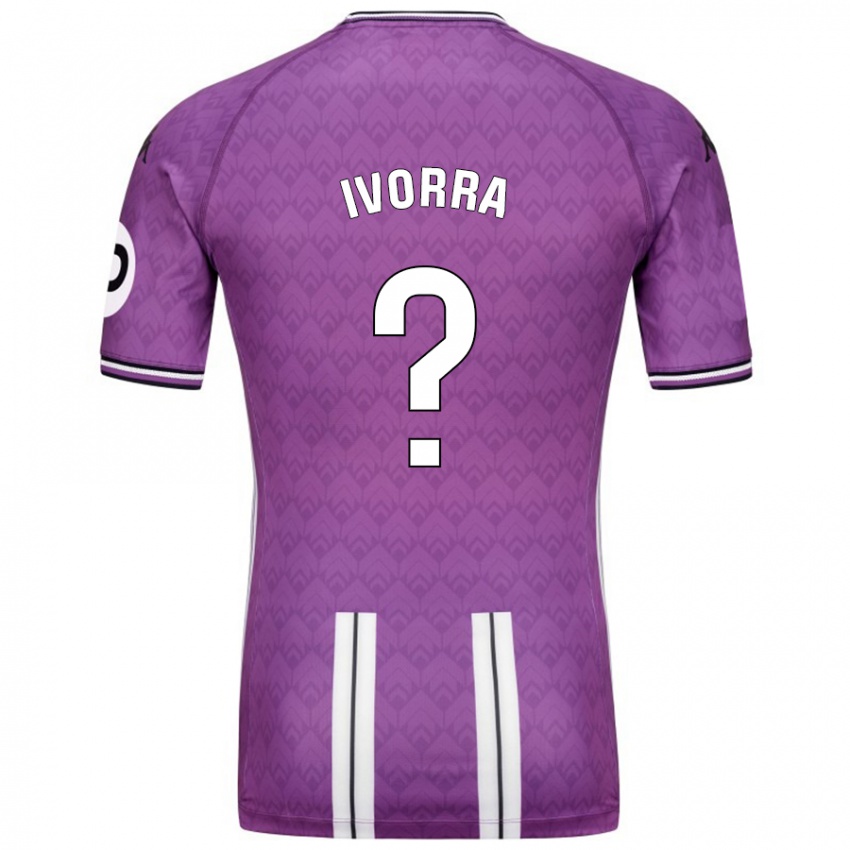 Gyermek Iker Ivorra #0 Lila Fehér Hazai Jersey 2024/25 Mez Póló Ing